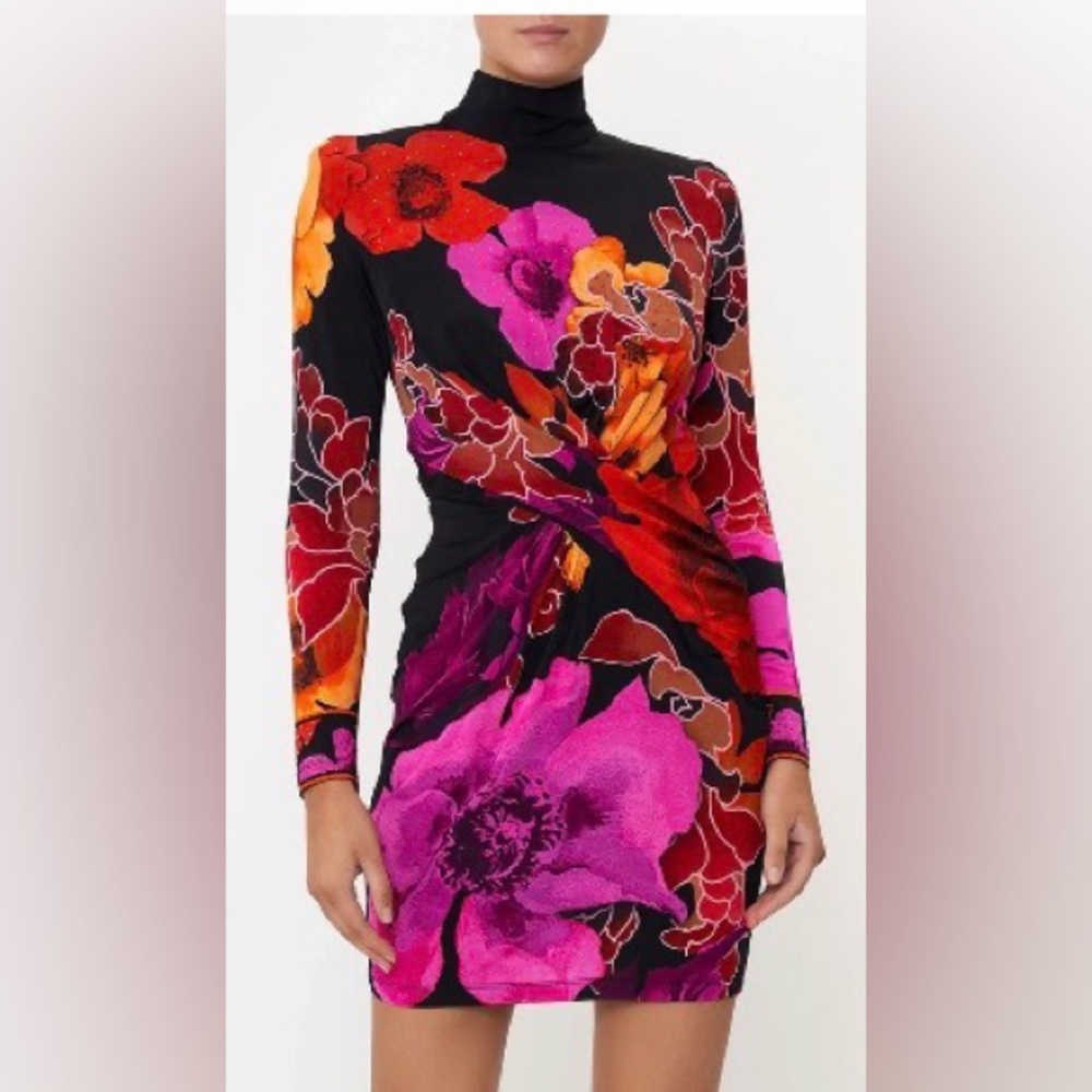 Camilla Vibrant Floral Long Sleeve Dress